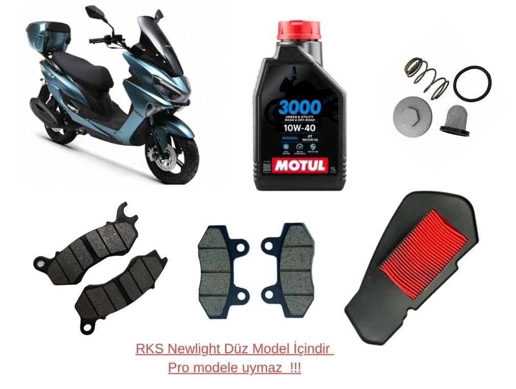 Rks Newlight 125 Motul Yağ Bakım Seti Ön-Arka Balata ve Hava Filtresi