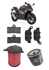 Rks R250 Bakım Seti Ön-Arka Balata Yağ Filtresi Ve Hava Filtresi