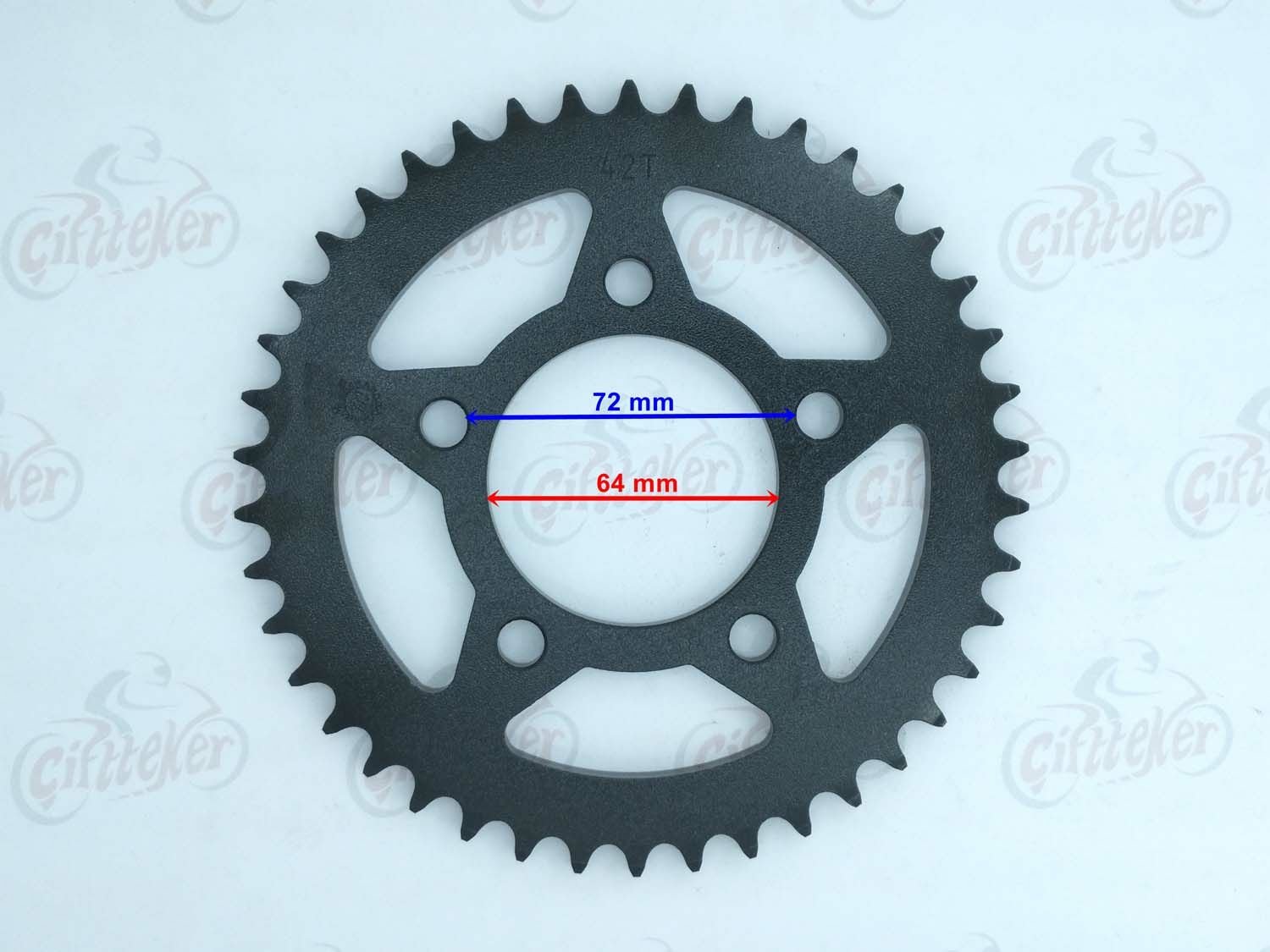 KD 125 F KIDEN ARKA DİŞLİ 428-42T İÇ 64 mm 5 DELİKLİ