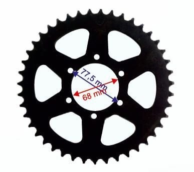 RX3 EVO ARKA DİŞLİ 520-43T İÇ 68 mm 6 DELİKLİ IND